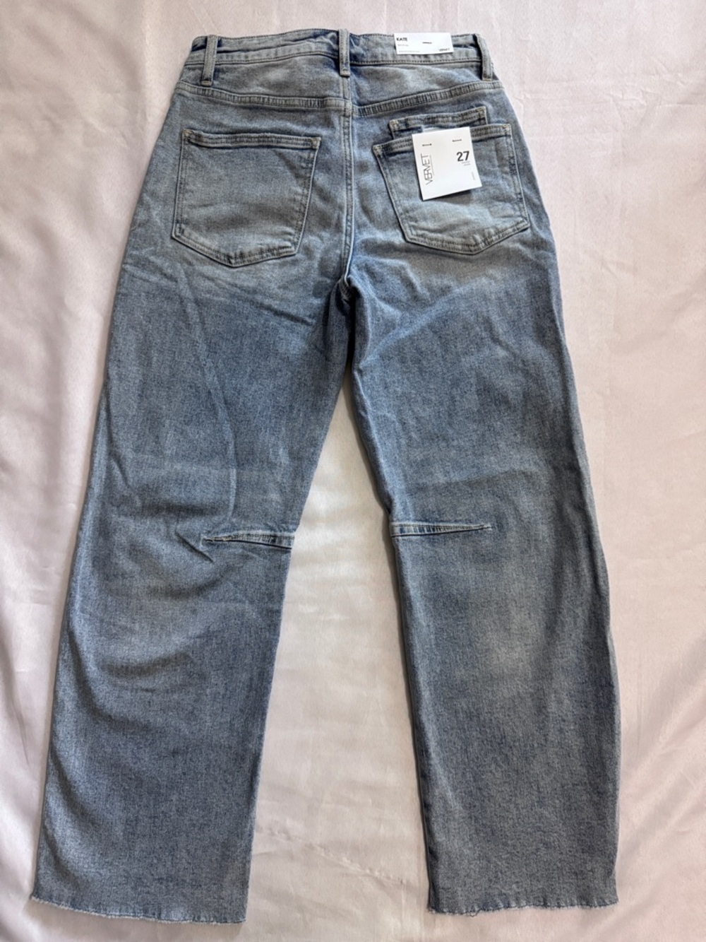 NWT Vervet High Rise Kate Barrel Jeans Light Wash Raw Hem Size 27 - Picture 5 of 6